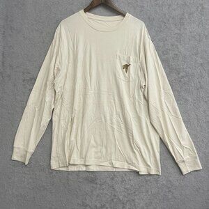 NWOT Lands' End Men's XL Long-Sleeve T-Shirt Pocket Bird Printed Crewneck